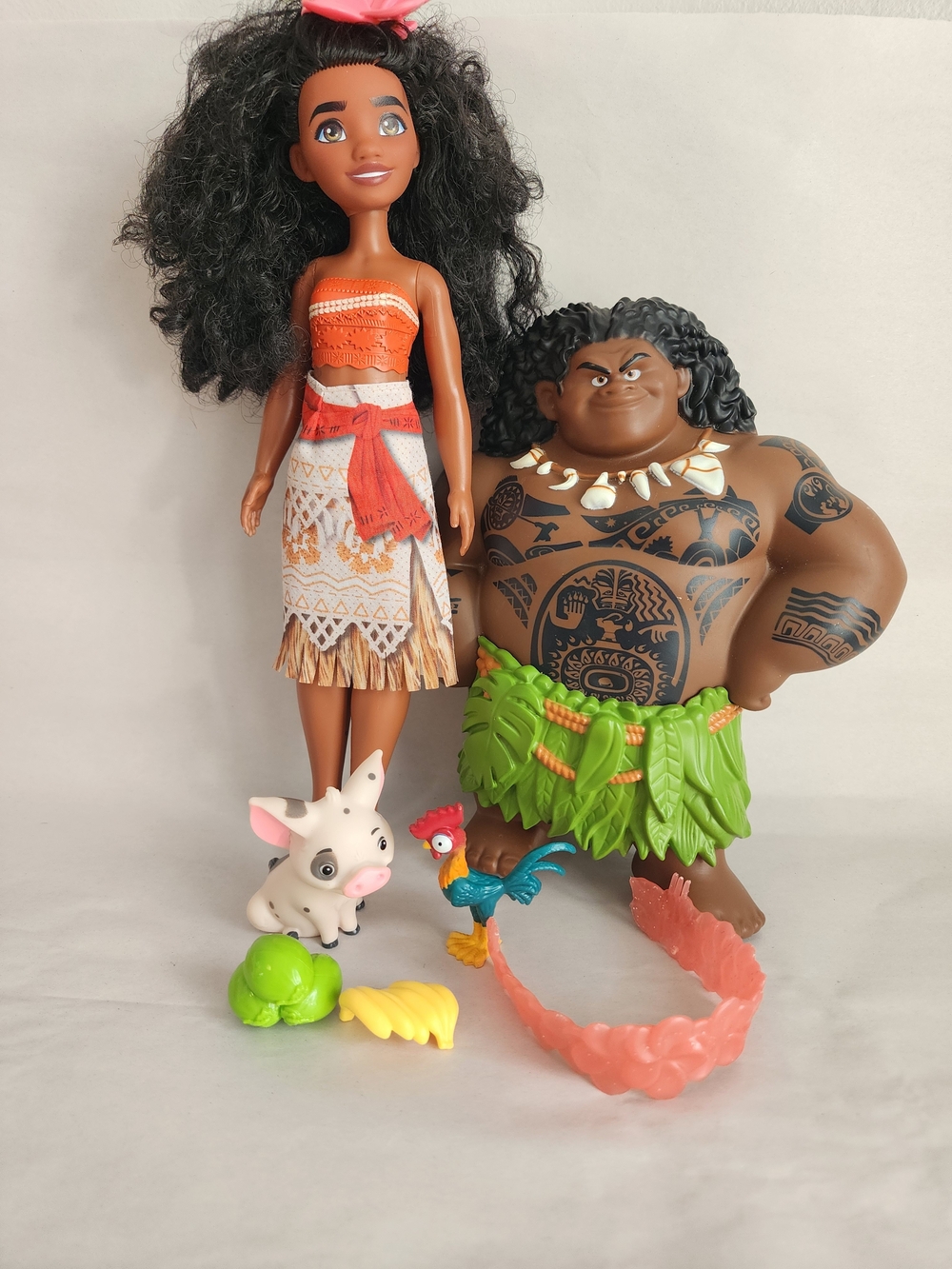 Disney Moana & Maui Doll Playset - Brown, Green, Orange